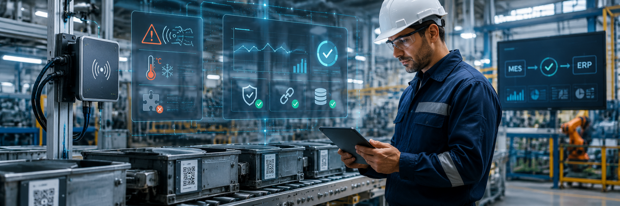 Implementación RFID en manufactura con integración MES ERP y control industrial — LCSA RFID Ecuador