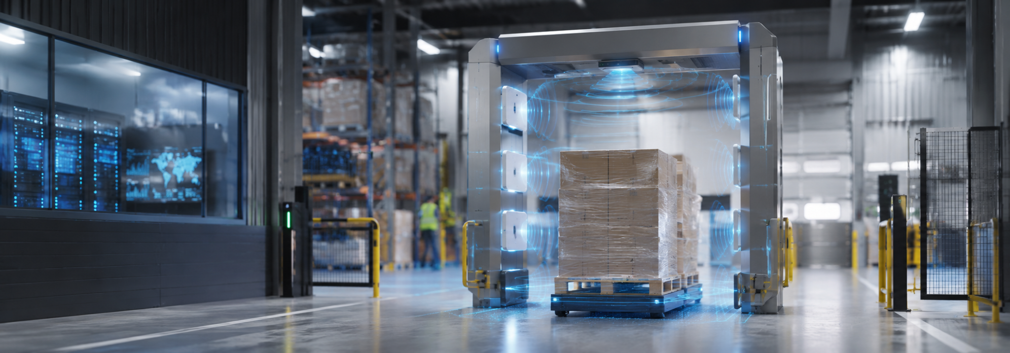 Portal RFID de paso para verificación automática de pallets y mercancías en bodega — LCSA RFID Ecuador